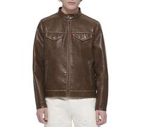 Levi's Men's Faux Leather Trucker Racer Jacket Chaqueta, Sillín, XXL para Hombre