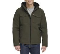 Levi's Men's Soft Shell Two Pocket Sherpa Lined Hooded Trucker Jacket, Olive Tech, Large