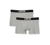 Levi's Men's Solid Basic Boxers (2 Pack) Boxer Shorts, Gris (Middle Grey Melange 758), XXL (Pack de 2) para Hombre