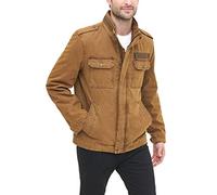 Levi's Men's Washed Cotton Two Pocket Military Jacket, Workers Brown, Small