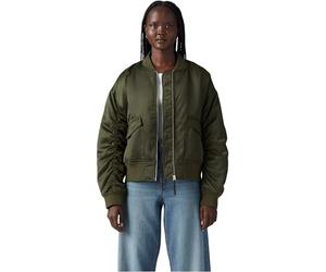 Levi's Mujer Camisa Cazadora bomber con bolsillo con solapa, Standard Fit, Verde (Deep Depths), S