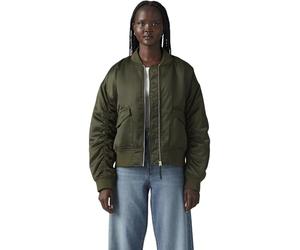 Levi's Mujer Camisa Cazadora bomber con bolsillo con solapa, Standard Fit, Verde (Deep Depths), XS