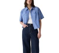 Levi's Mujer Camisa Cropped de Manga Corta Harlie Double Dutch Stripe Nautical Blue Blue S