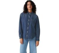 Levi's Mujer Camisa Vaquera Harlie de algodón con Cuello francés, Azul (Play Around), L