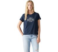 Levi's Mujer Camiseta Boxy con Logotipo, Cuello Redondo, Azul Since 1873 Na, L