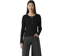 Levi's Mujer Camiseta de Manga Larga 7Dry Goods Henley Waffle elástica, Slim Fit, Negro (Anthracite Night), S