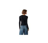 Levi's Mujer Camiseta de Manga Larga Dry Goods Pointelle Anthracite Night Black L