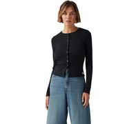 Levi's Mujer Camiseta de Manga Larga Dry Goods Pointelle con Tapeta de Botones, Slim Fit, Negro (Anthracite Night), M