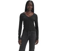 Levi's Mujer Camiseta de Manga Larga Muse con Cuello de Pico, Slim Fit, Negro (Caviar), L