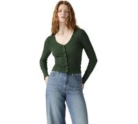 Levi's Mujer Camiseta de Manga Larga Muse con Cuello de Pico, Slim Fit, Verde (Mountain View), XS