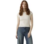 Levi's Mujer Camiseta Dry Goods Waffle Cap tee de canalé, Slim Fit, Blanco Sucio (Gardenia), M
