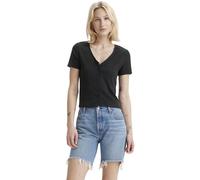 Levi's Mujer Camiseta Muse tee con Cuello de Pico, de canalé, Negro (Caviar), L