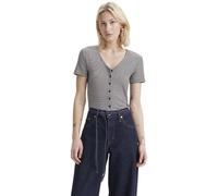Levi's Mujer Camiseta Muse tee con Cuello de Pico, de canalé, Negro (Vanilla Stripe Cavia), XXS