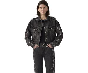 Levi's Mujer Cazadora vaquera Shrunken 90s Trucker con remaches, Relaxed Fit, Negro (Bejeweled Trucker), XS