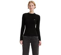 Levi's Mujer Sudadera Acanalada de Cuello Redondo Caviar Rib Black S
