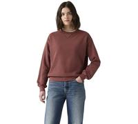 Levi's Mujer Sudadera Heritage Crewneck de algodón, Standard Fit, Rojo (H225 Garment Dye and), L