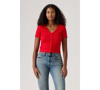 Levi's Muse Ss Tee True Red Rib Talla: M | Camisas Outlet | Mujer | Rojo