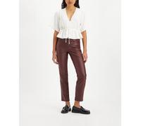 Levi's Pantalón de mujer 724™ High Rise Straight de polipiel. Marrón oscuro 36-38/27 - Largo 32