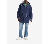 Levi's Parka de hombre acolchada con capucha, cierre con cremallera y botones automáticos. Azul marino L