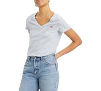LEVI'S ® Camiseta 'Perfect V-Neck Tee' navy / azul claro / blanco S navy / azul claro / blanco