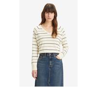 Levi's Petal Vneck Sweater Olympic Stripe White Talla: XS | Sudaderas con Capucha Outlet | Mujer | Blanco