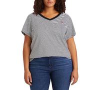 Levi's Plus Size V-Neck Tee, Mujer, Raita Stripe Caviar, 4XL