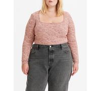 Levi's Plus Top de mujer de manga larga y escote cuadrado. Rojo 58-60 (4X)