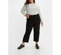 Levi's Plus Vaquero Ribcage de mujer recto, tiro alto y largo por el tobillo. Negro 56/22M