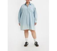 Levi's Plus Vestido vaquero tipo camisa de manga larga talla grande. Azul 50-52/2X