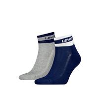 Levi's Quarter Calcetines, Azul Marino/Gris, 43/46 (Pack de 2) Unisex