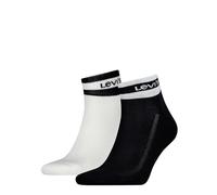 Levi's Quarter Calcetines, Black/Blanco, 39/42 (Pack de 2) Unisex