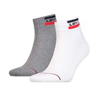 Levi's Quarter Calcetines, Blanco (White/Light Grey), 43-46 (Pack de 2) Unisex Adulto