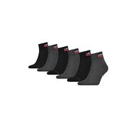 Levi's Quarter Calcetines, Gris (Mid Grey/Black), 35-38 (Pack de 2) Unisex Adulto