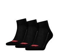Levi's Quarter Calcetines, Negro (Black), 39-42 (Pack de 3) Unisex Adulto