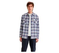 Levi's Relaxed Fit Western Camisa Hombre, Humphrey Plaid Bright White, S