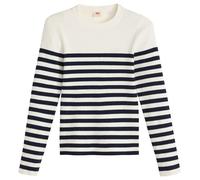 Levi's Rib Crew Sweater Suéter pulóver, Adrienne Stripe Egre, S para Mujer