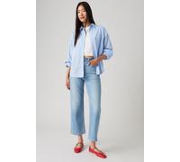 Levi's Ribcage Straight Ankle Cotton Linen Jeans Med Indigo Talla: W26L27 | Vaqueros Rectos Outlet | Mujer | Blanco