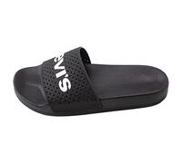 Levi's Slides 233025, Chancletas Mujer, Black White Logo, 37 EU
