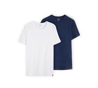 Levi's Slim 2-pack Crewneck Tee Camiseta, Dress Blues/ White, XL Hombre