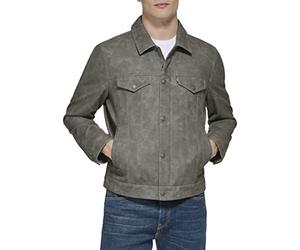 Levi's Smooth Lamb Touch Classic Trucker-Chaqueta de Piel sintética, Gris Claro, S para Hombre