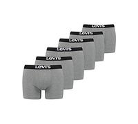 Levi's Solid Basic Boxers - Calzoncillos Tipo bóxer para Hombre (6 Unidades), Gris, L