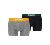 Levi's Solid Basic, Organic Cotton Calzoncillos Boxeadores, Grey Black Combo, XL (Pack de 2) Hombres