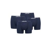 Levi's Solid - Calzoncillos tipo bóxer para hombre, de algodón orgánico, 4 unidades, color azul marino, talla S, azul marino, S