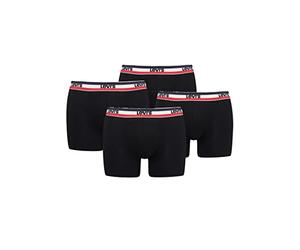 Levi's Sportswear Logo - Calzoncillos tipo bóxer para hombre de algodón orgánico en paquete de 4 unidades, Negro , L