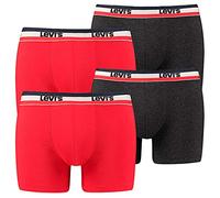 Levis SPRTSWR - Calzoncillos tipo bóxer para hombre, 4 unidades, 786 - rojo / negro, S