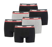 Levis SPRTSWR - Calzoncillos tipo bóxer para hombre (6 unidades), negro/gris, M