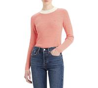Levi's Jersey Acanalado Suéter, Vanilla Stripe Flame Scarlet, L para Mujer