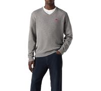 Levi's Suéter para Hombre con Cuello en V, Mid Tono Grey Heathe, L
