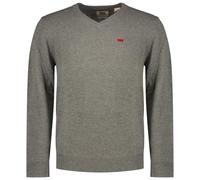 Levi's Suéter para Hombre con Cuello en V, Mid Tono Grey Heathe, XL