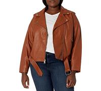 Levi's The Belted Faux Leather Moto Jacket (Regular & Plus Size) Chaqueta de Piel sintética, Camello, 1X para Mujer